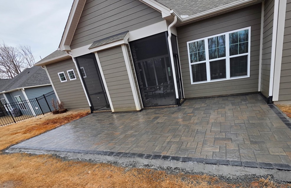 Hardscaping patio project in Concord, NC