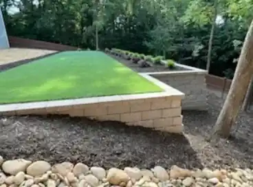 Natural stone patio installation in Concord, NC