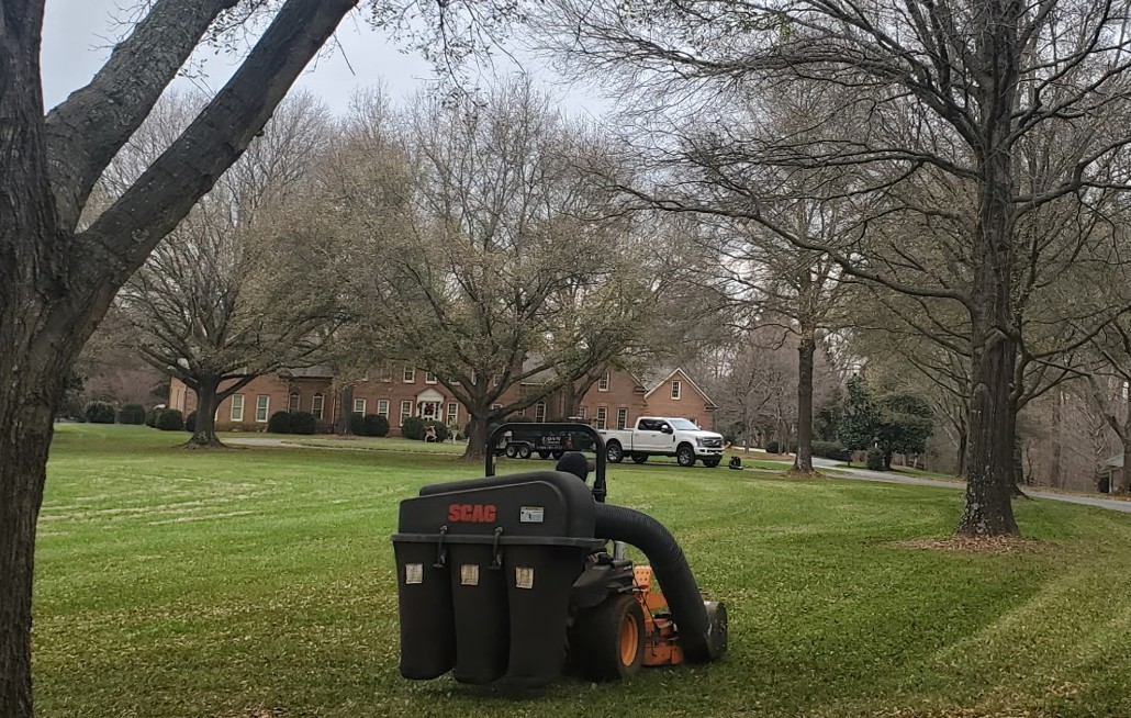 Professional fall leaf removal by Lawn Firm - Concord, NC