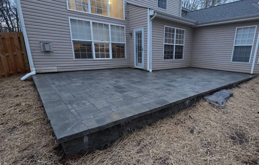 Concrete paver patio installation in Concord, NC