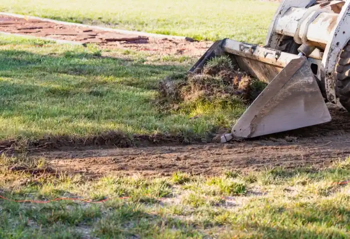 Soil preparation before sod installation in Concord, NC