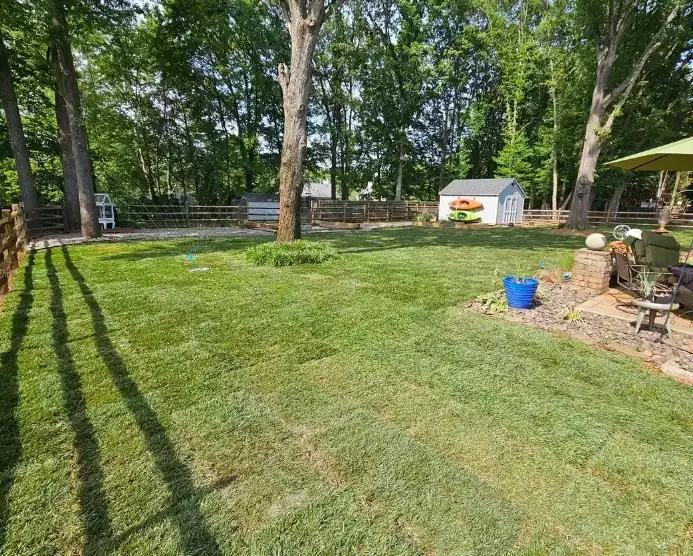 Completed sod installation project in Concord, NC