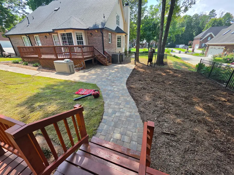 Freshly installed sod lawn with a newly planted tree in Kannapolis, NC